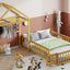 Wooden Full Size Children's Bed with Detachable Headboard and Integrated Clothes Drying Rack, Natural - Korvel