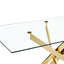 Plateau de Table en Verre Transparent Premium avec Accents Dorés