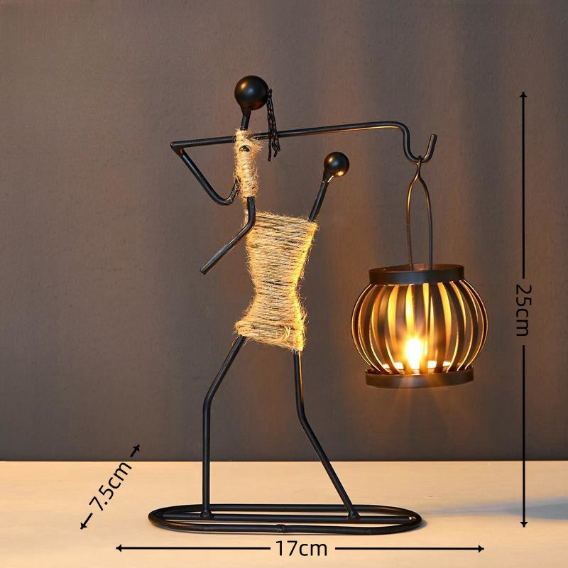 Support de bougie en fer forgé - Décor de style européen