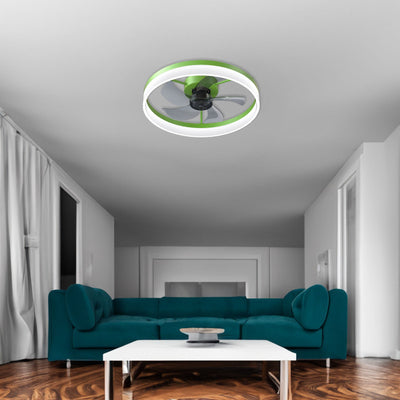 Dimmable LED Ceiling Fan with Modern Design in Green