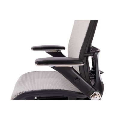 GREY Ergonomic Mesh Office Chair High Back - Adjustable Headrest with Flip-Up Arms - Korvel