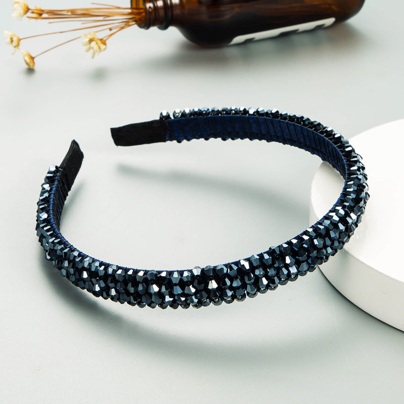 Fish Line Braided String Crystal Hair Band Korean Temperament Senior Sense Wash Face Headband - Korvel