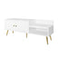 Banc de rangement pour chaussures blanc moderne avec rangement caché