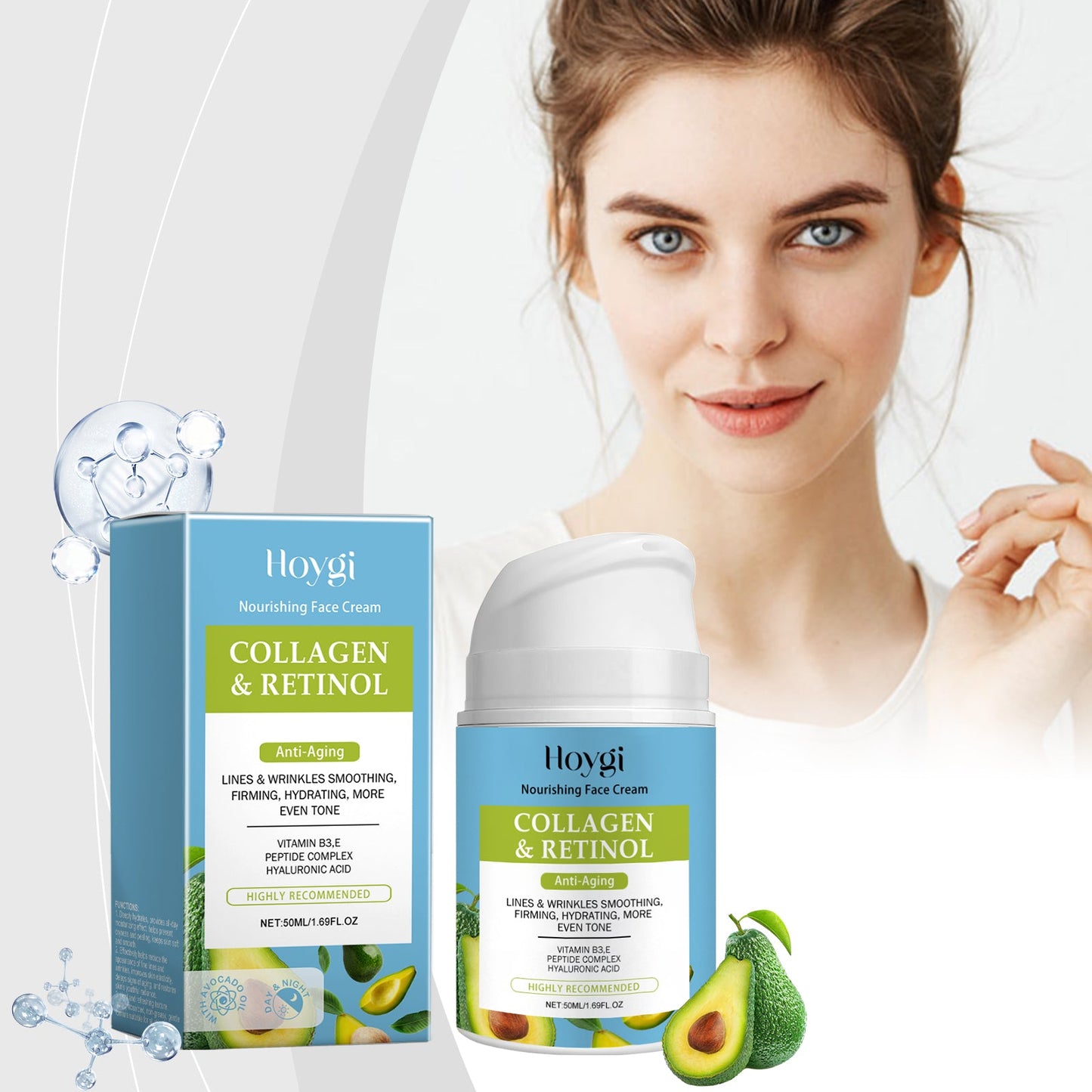 Crème hydratante au collagène premium pour une peau hydratée