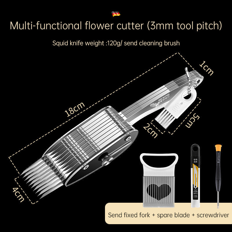 Squid Flower Cutting Knife Scallion Silk Cutting Knife Scalable Carving Tool Chicken Gizzard Waist Flower Knife - Korvel