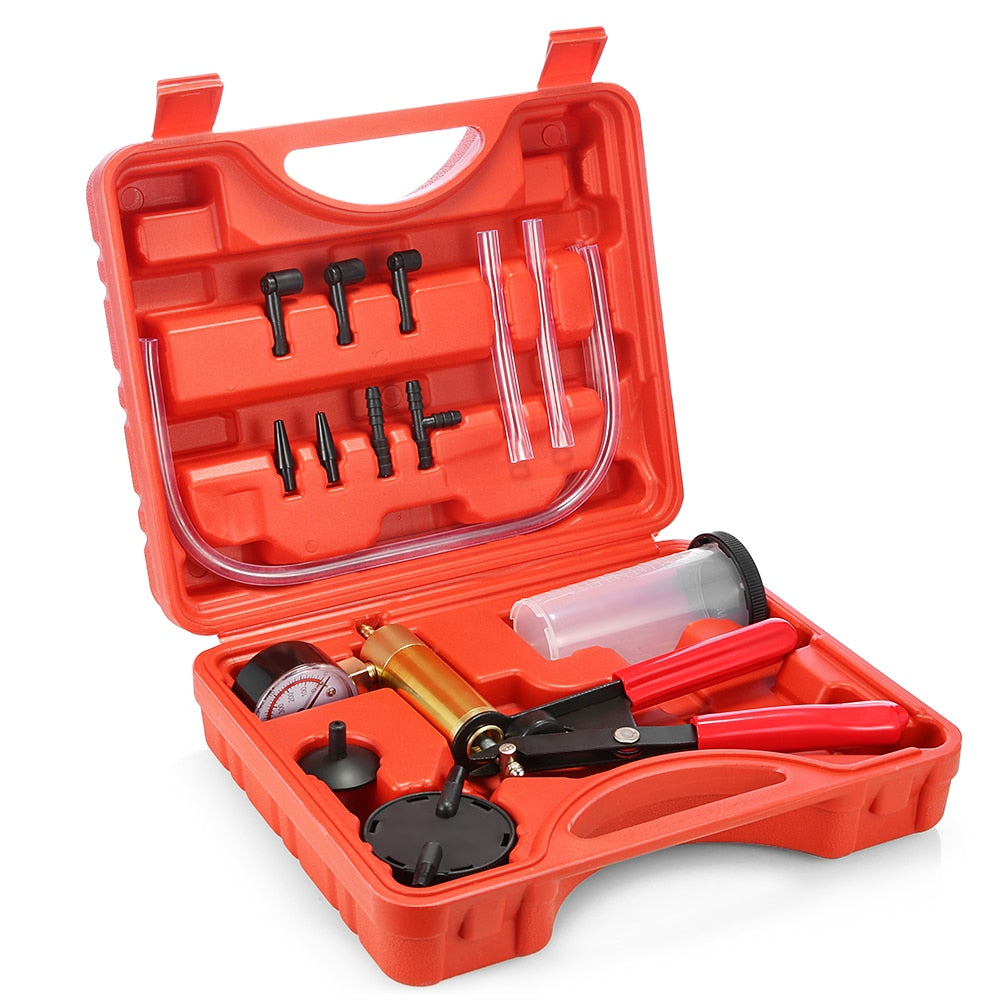 Premium Hand Held Brake Fluid Bleeder & Vacuum Pump Tester Kit