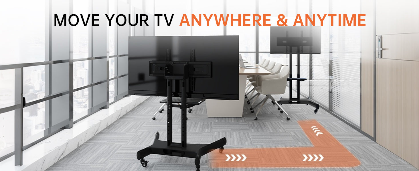 FANCO Universal Rotating TV Stand, suitable for 32-80 inch TVs, with adjustable tilt height and maximum VESA 600x400mm (black) - Korvel