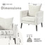 Bucket chair, Schneier accent chair, fabric armchair club chair, solid wood leg cushion armchair, lumbar pillow, beige - Korvel