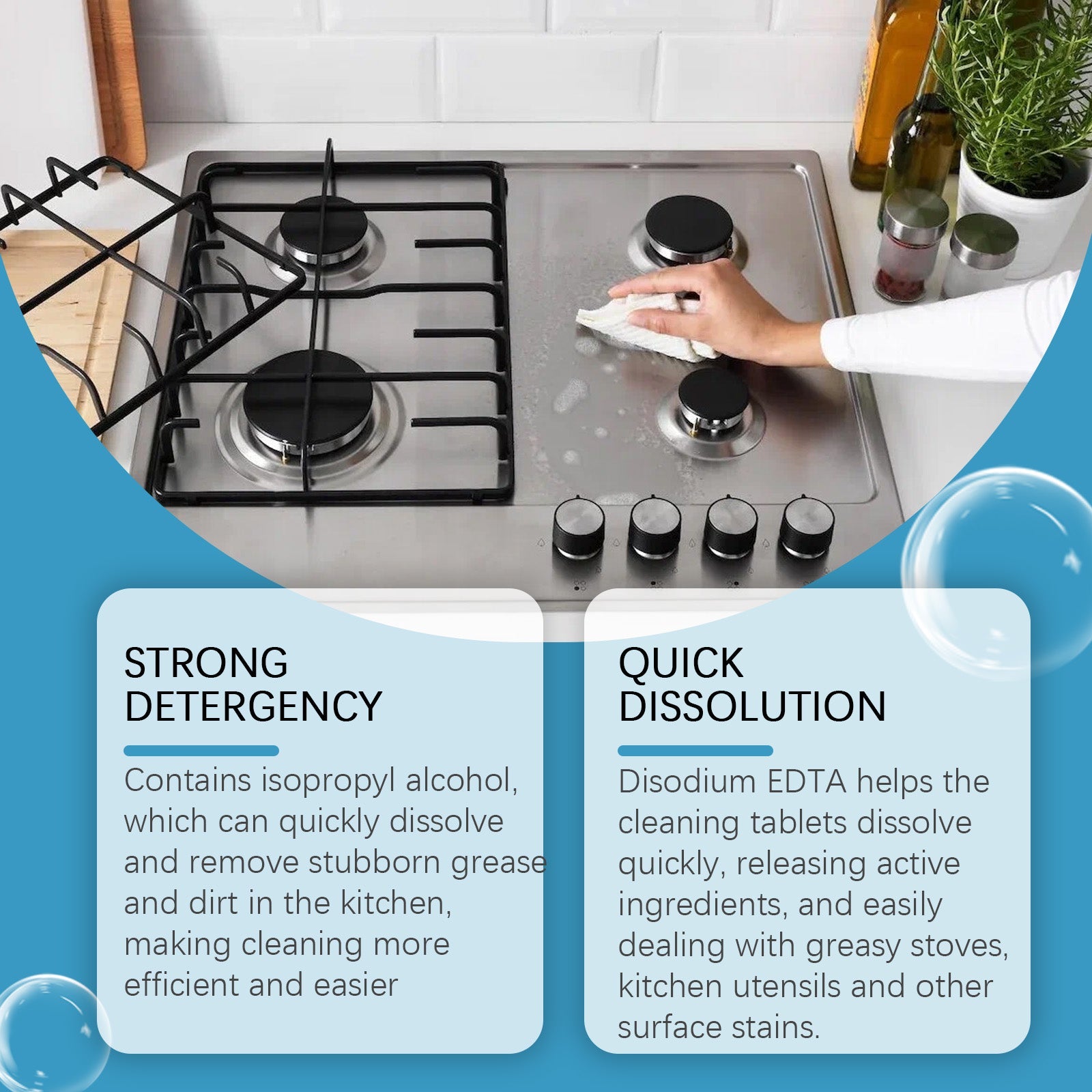 Kitchen Grease Cleaning Tablets, Home Cleaning Kitchen Stove Stains Multi-Functional Oil And Scale Removal - Korvel
