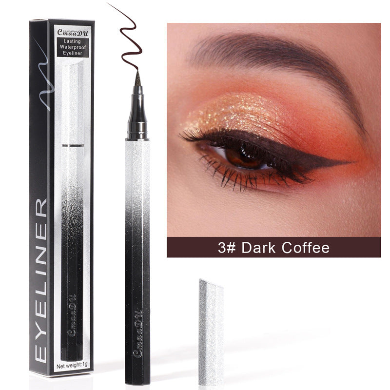 CmaaDu Eyeliner Pencil Waterproof Sweatproof Not Smudged Cool Black Starry Sky Thin Head Eyeliner - Korvel