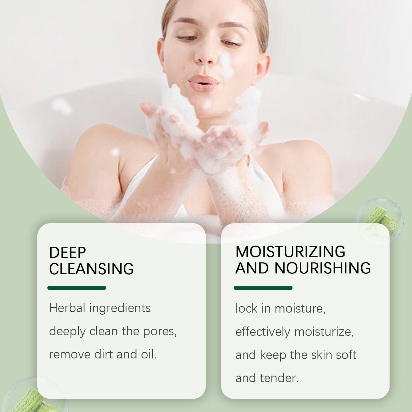 Bitter Gourd Herbal Bath Soap Gently Moisturizes Body Skin Moisturizes And Cleanses Pores Bath Body Soap - Korvel