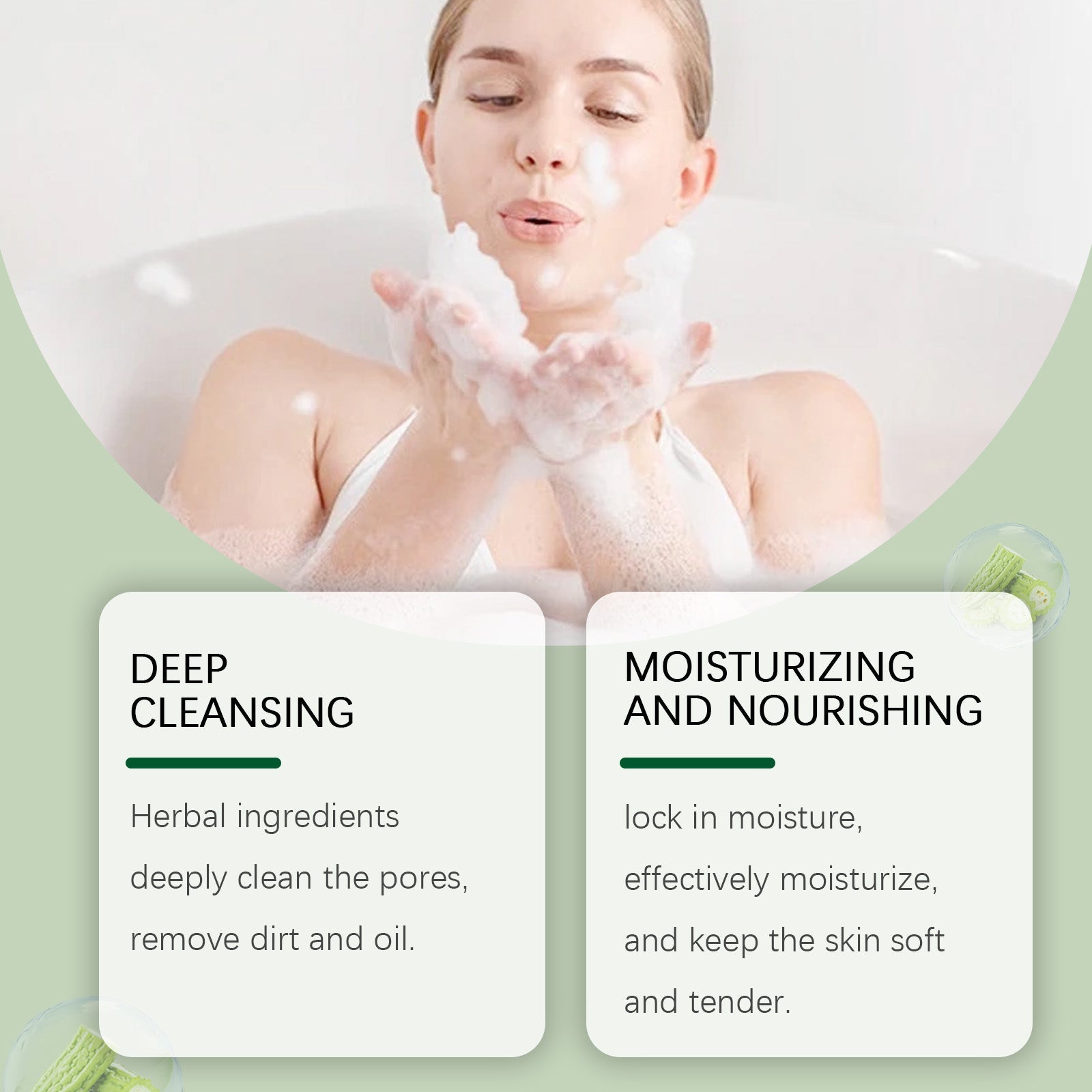 Bitter Gourd Herbal Bath Soap Gently Moisturizes Body Skin Moisturizes And Cleanses Pores Bath Body Soap - Korvel