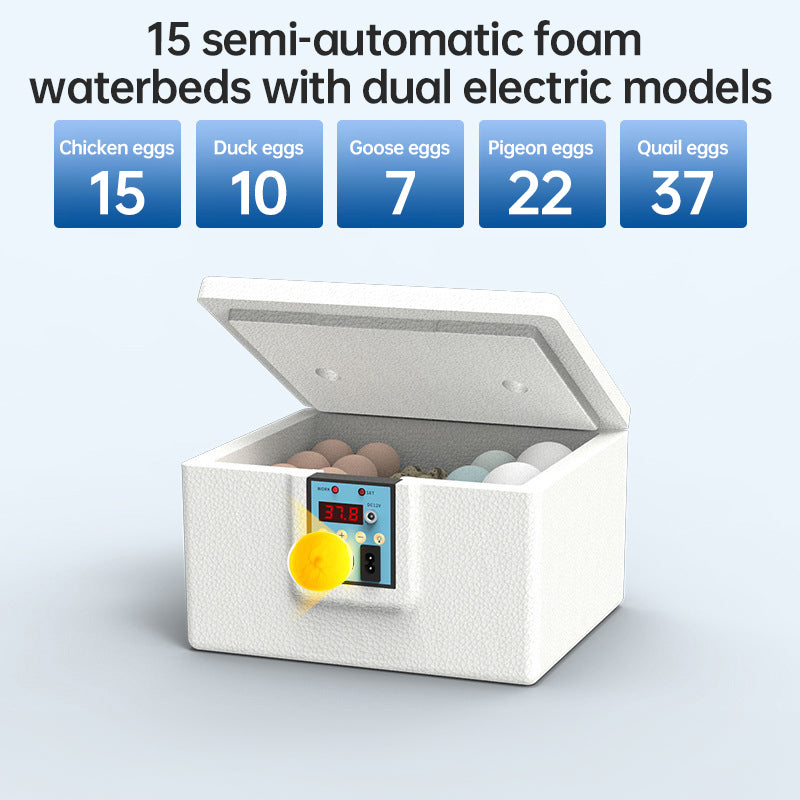 24 - hr Thermostatic Small Poultry Incubator. Biomimetic Waterbed. Auto & Smart. For Chick, Duck & Goose Eggs - Korvel