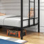 Bunk Bed Twin Over Twin Size Metal Bunk Bed with Ladder and Full-Length Guardrail Metal Bunk Bed Black - Korvel