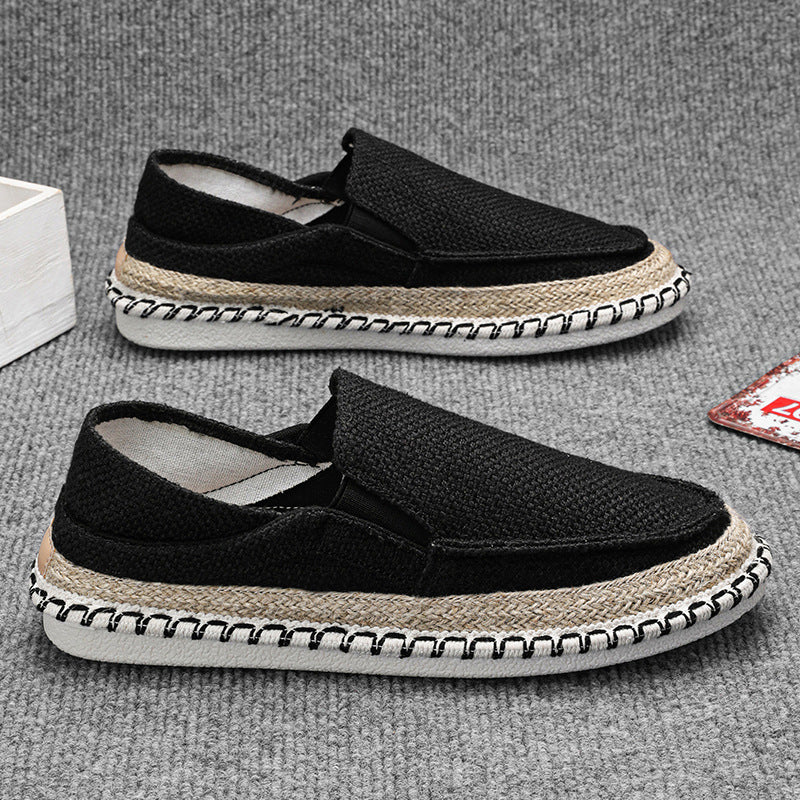 Fisherman Shoes Men's Breathable Cloth Shoes Hanfu Shoes Men's Casual Slip-On Loafers Driving Old Beijing Cloth Shoes - Korvel