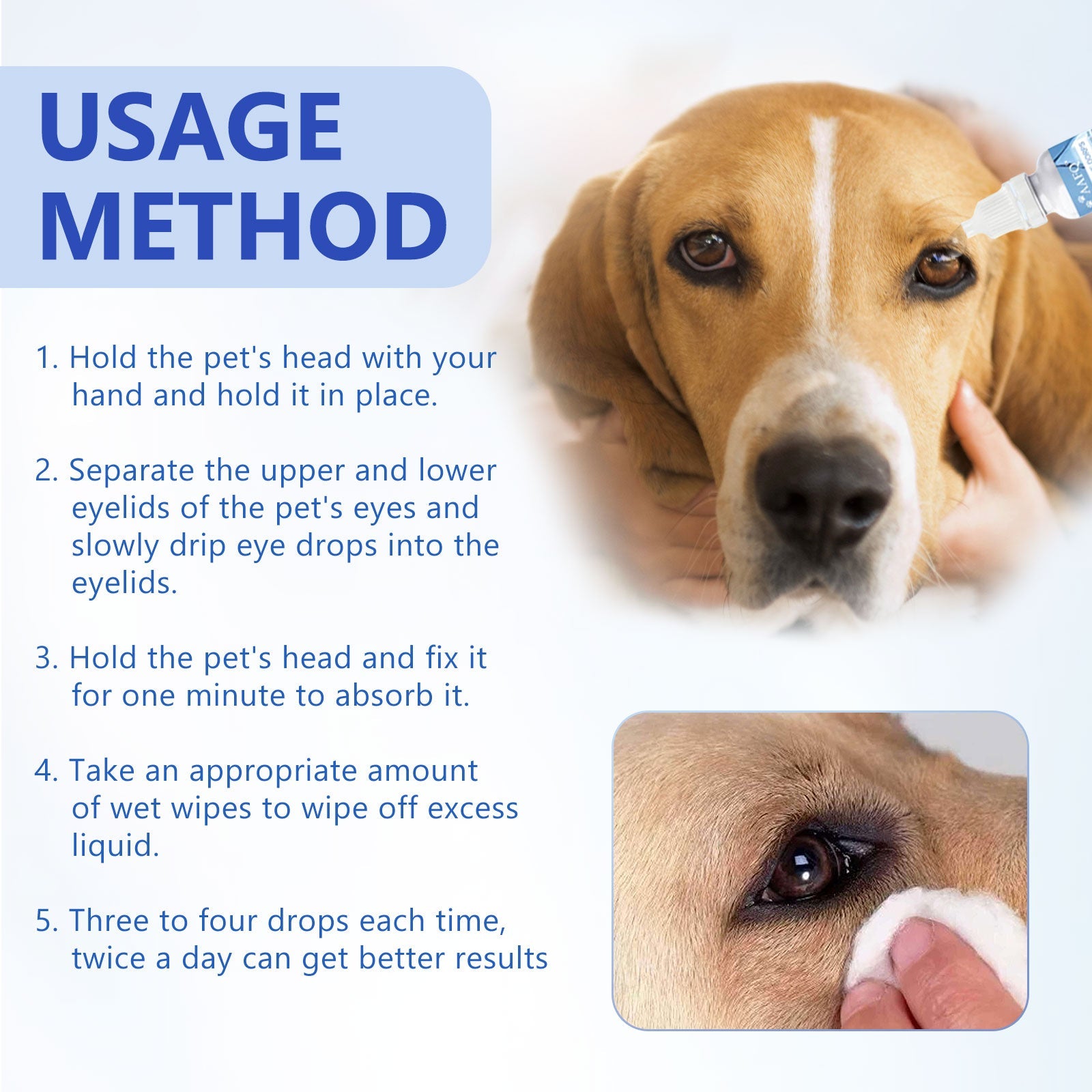 Pet Eye Drops, Cats And Dogs Eye Cleaning Care Pet Eye Wash Tear Stain Remover - Korvel