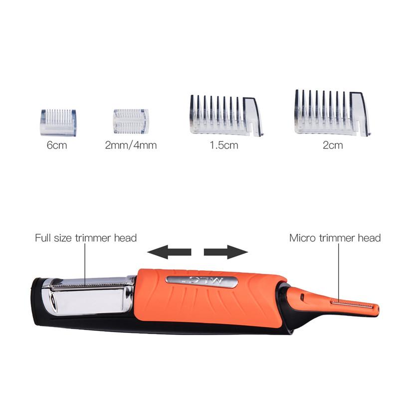 Micro Trimer Hair Cutter Clipper For Men Ear Sideburns Eyebrow with 4 Combs Cleaner Machine Styling Kit - Korvel