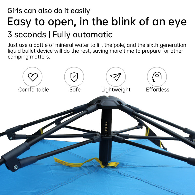 Quick-Deploy Green/White Outdoor Tent, Comfortably Accommodating 3-4 People on Camping Trips - Korvel