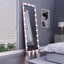 62.6-inch x 23.3-inch pink Hollywood illuminated full body vanity mirror with 3 color modesstanding floor mirror touch control - Korvel