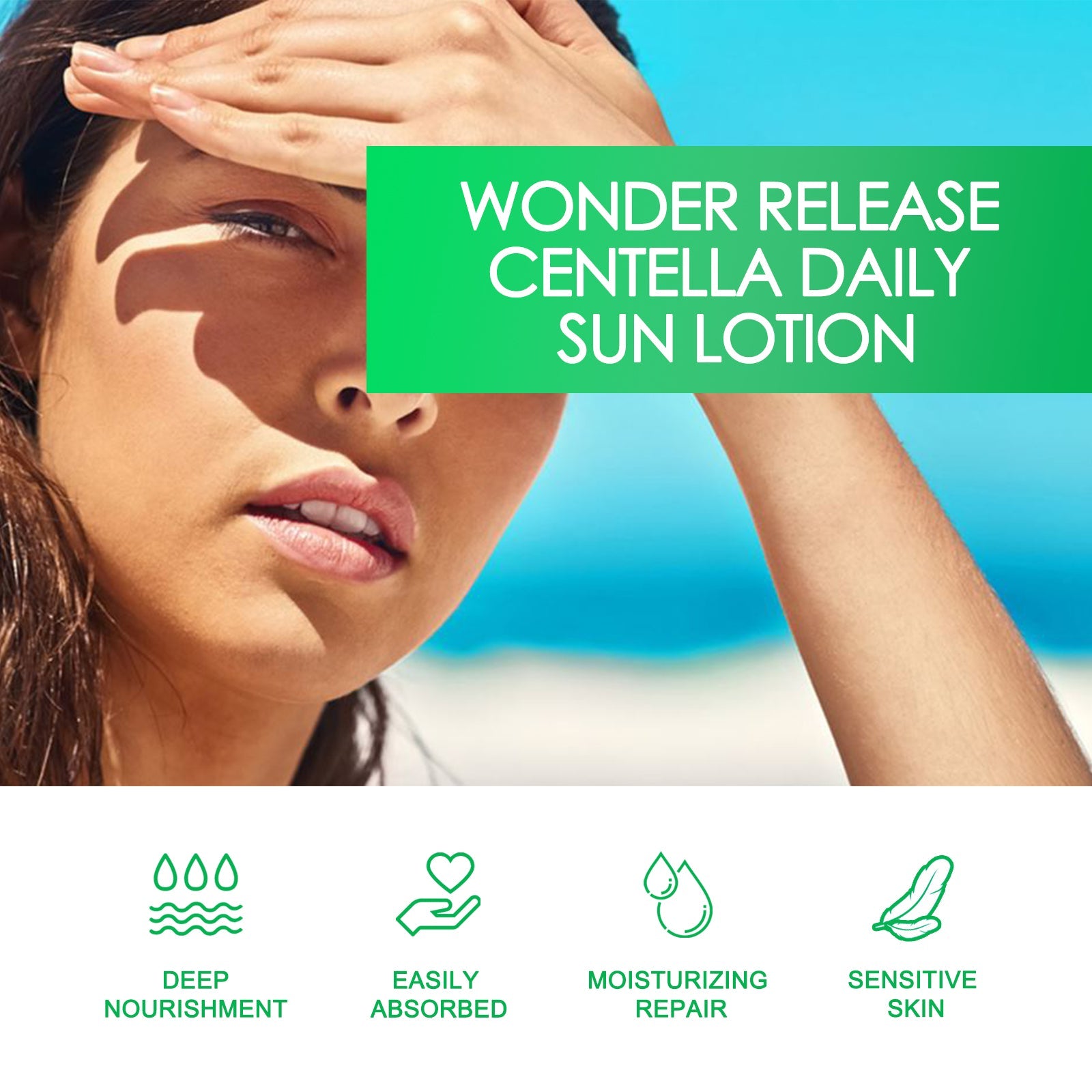 Wonder Release Centella Daily Sun Lotion, Summer Protective Hydrating Mild Isolation Protective Cream - Korvel