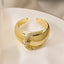 Geometric Open Ring - Elegant Women's Adjustable Jewelry