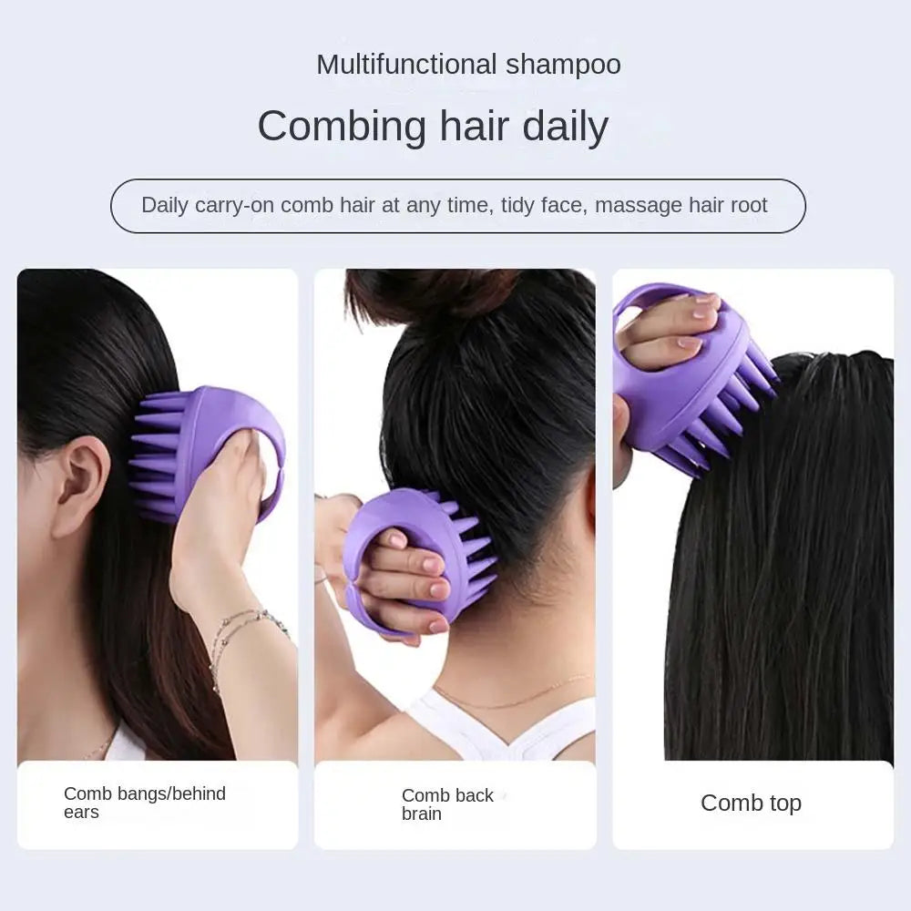Portable Long Tooth Shampoo Brush Handheld Round Soft Scalp Massage Brush Bath Massage Brush Hair Shower Brush Comb Hair Care - Korvel
