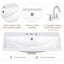 24" Bathroom Vanity Top Only White Basin 3-Faucet Holes  4" Faucet Available Ceramic - Korvel