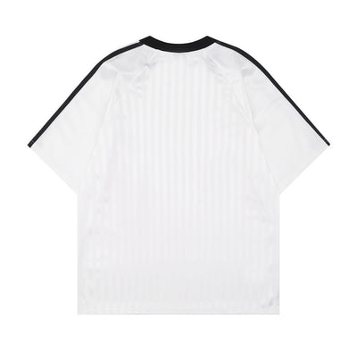 T-shirt de sport à imprimé lettres et rayures verticales pour hommes