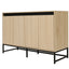 Engraved 4-door side panel with LED, self-service cabinet storage cabinet, modern coffee bar cabinet with adjustable shelves - Korvel