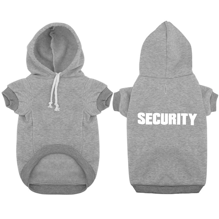 New pet hoodie, outerwear, Security printed hoodie, dog clothing for autumn and winter - Korvel