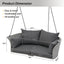 GO 51.9" 2-Person Hanging Seat, Rattan Woven Swing Chair, Porch Swing With Ropes, Gray Wicker And Cushion - Korvel