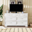 Modern 3 Drawer Bedroom Chest of Drawers with 7 Drawers Dresser Clothes Organizer -Metal Pulls White, 47.6″L x 15.7″W x 26.6″H - Korvel