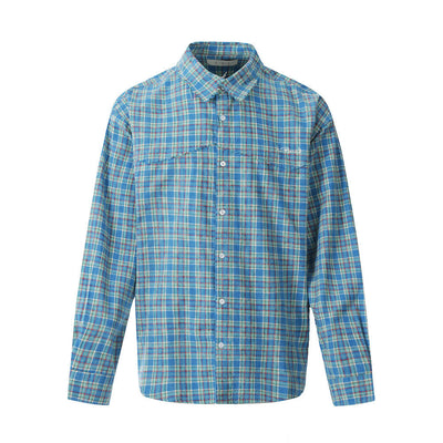 Chemise à manches longues à carreaux pour hommes - Style japonais décontracté