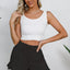 Women's cotton and linen shorts with ruffled edges and drawstring casual pants for women - Korvel