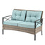 Conjunto de Muebles de Wicker para Exterior Premium con Mesa de Metal Negra