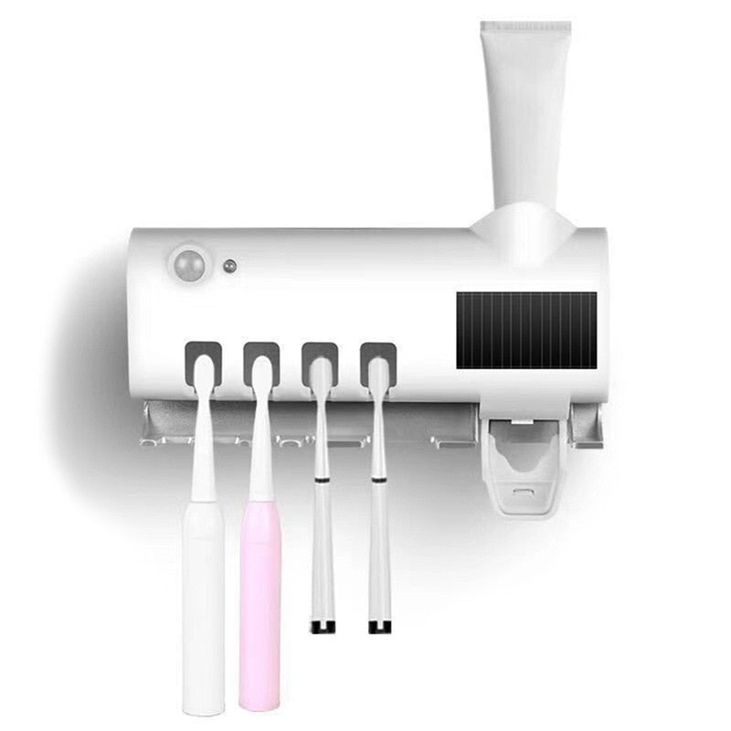 Wall Toothbrush Holder Smart Bathroom Toothpaste Squeezer for Bathroom Toilet Automatic Disinfect Bathroom Accessories - Korvel