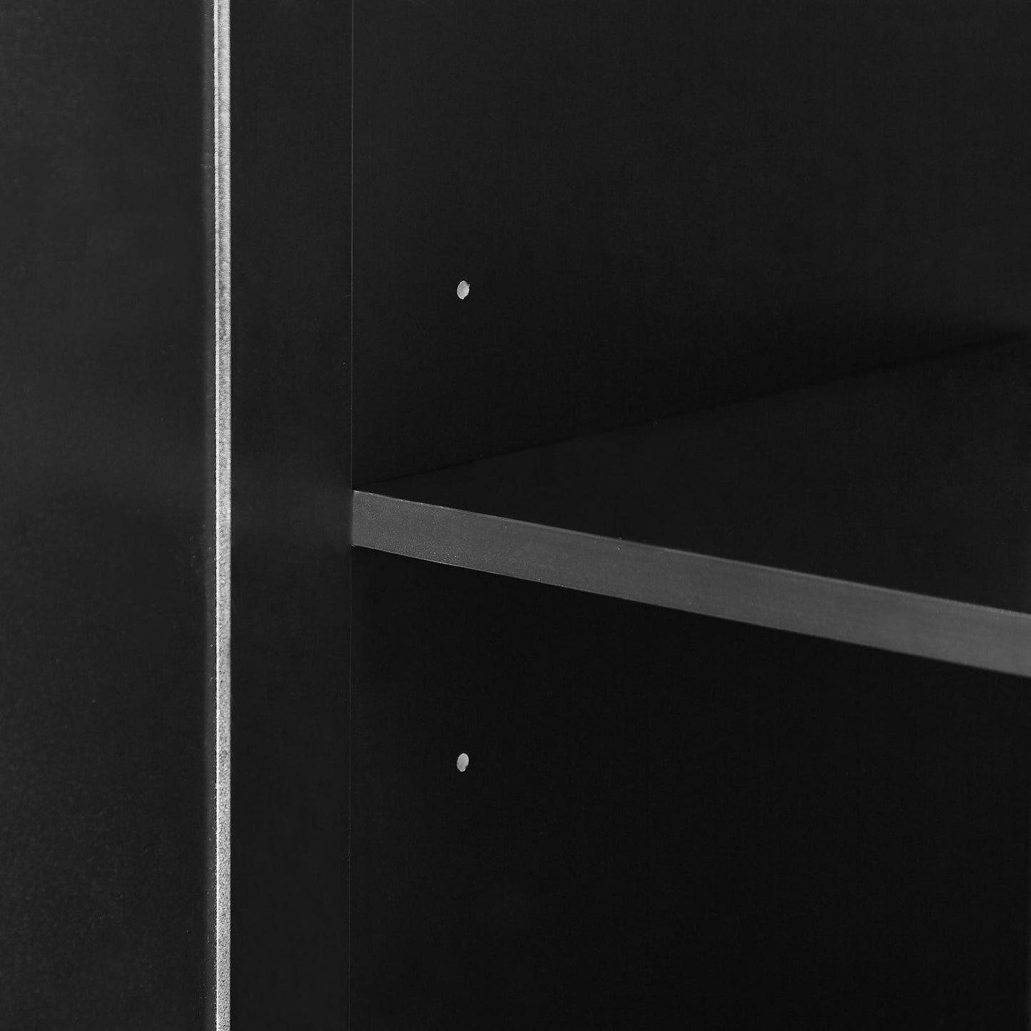 Tall Bathroom Storage Cabinet, Cabinet with Two Doors and Drawers, Adjustable Shelf, MDF Board, Black - Korvel