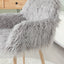 GREY Faux Fur Upholstered Make up chair Side Dining Chair with Metal Leg(GREY+Beech Metal Leg) - Korvel