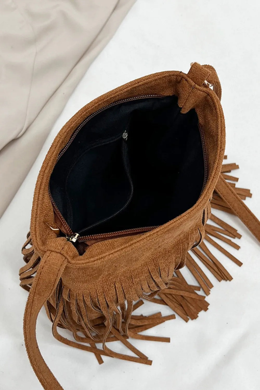 Suede Fringe Shoulder Bag - Stylish & Versatile