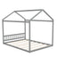 Queen Size Wooden House Bed with Headboard Gray - Korvel