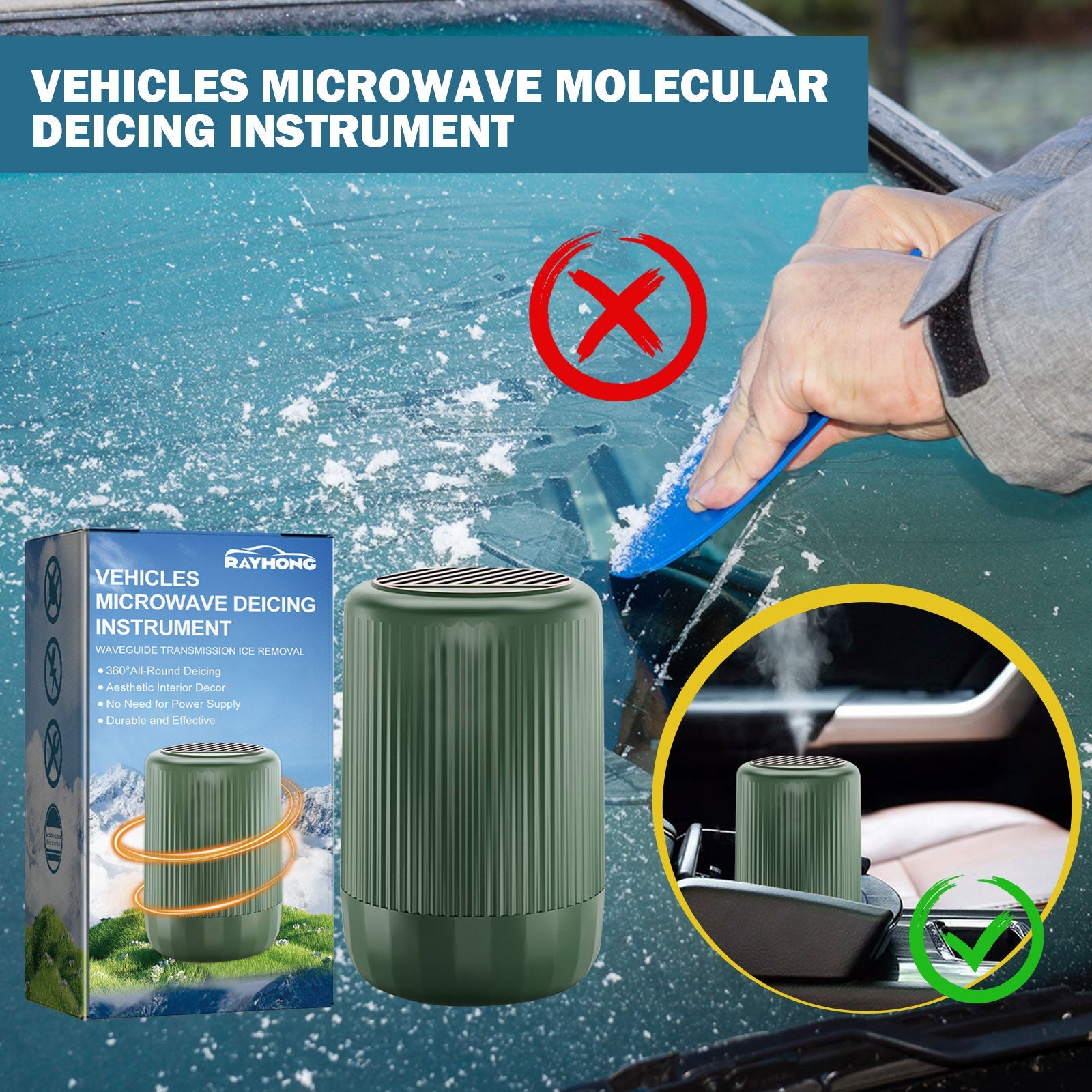 Defrosting Device For Car Front Windscreen Defrosting And Defogging Portable Heating Heater For Cars - Korvel