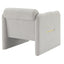 Armchair with wavy armrests, metal decorations on both sides of the armrests, made of Teddy cloth, light gray - Korvel
