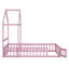 Wooden Twin Size Children's Bed with Detachable Headboard, Pink