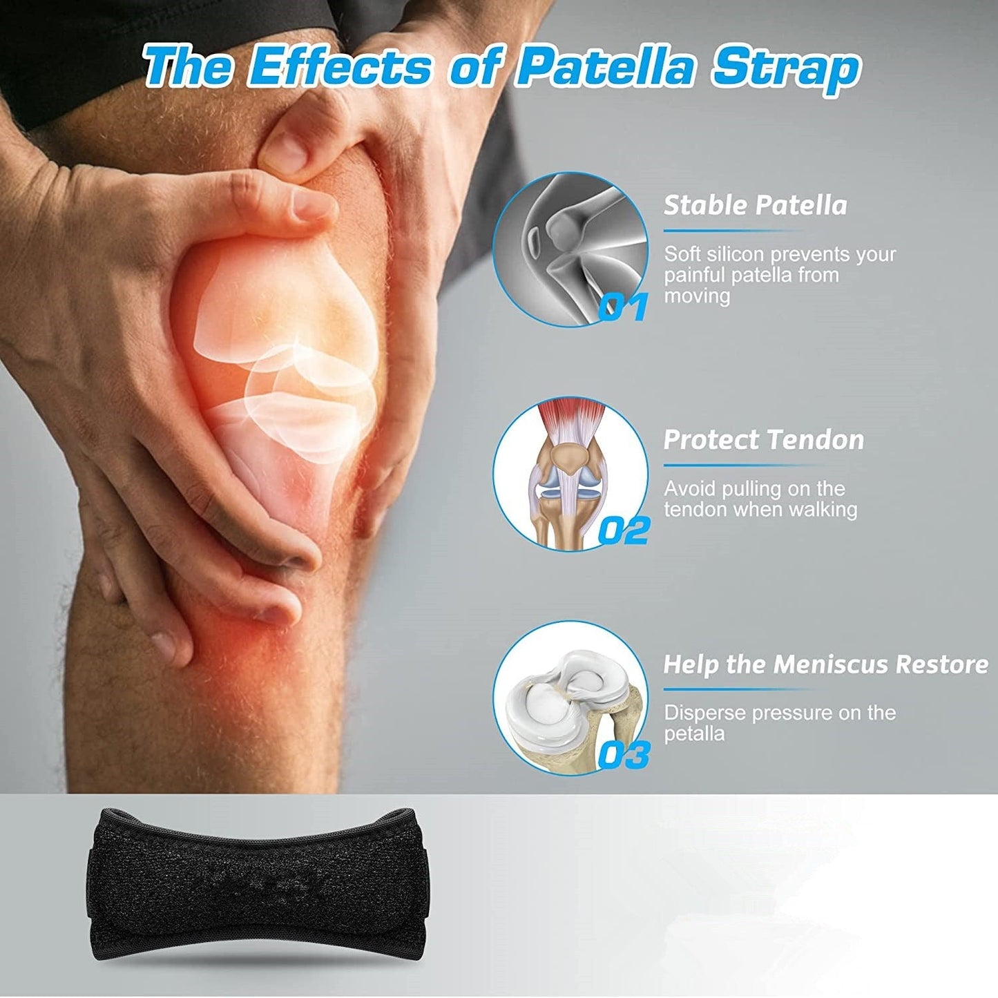 Patellar knee pads for outdoor cycling breathable shock-absorbing basketball protective pressure sports protection patellar - Korvel