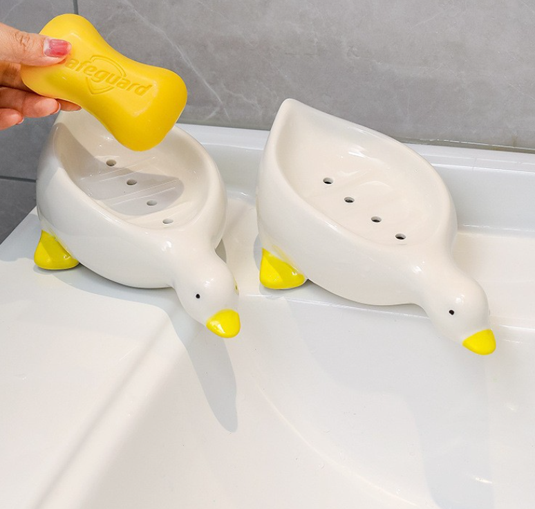 Cute little yellow duck soap box draining toilet sink new soap box - Korvel