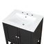 Meuble de salle de bain moderne noir de 24" avec évier en céramique élégant
