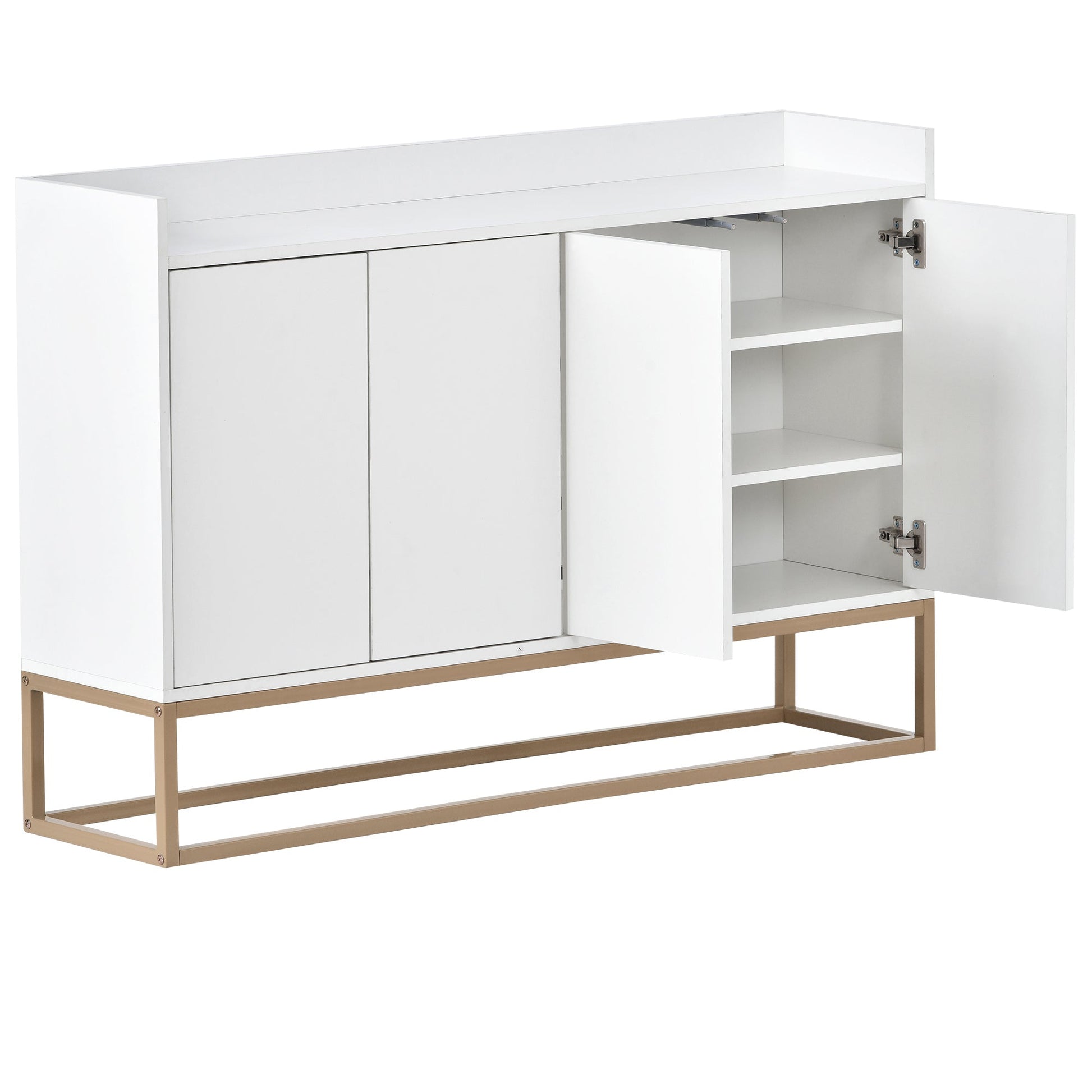 TREXM Modern Sideboard Elegant Buffet Cabinet with Large Storage Space for Dining Room, Entryway (White) - Korvel