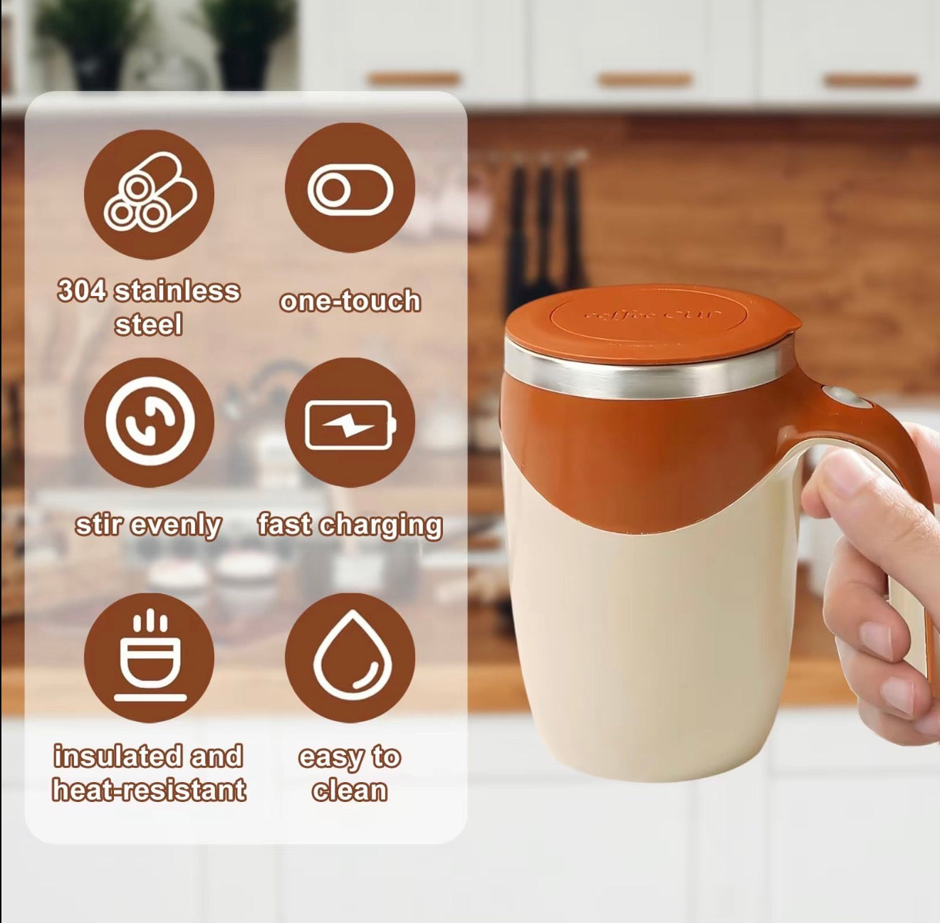 Taza Térmica MagniMix - Utensilios de Bebida de Auto-Mezcla Sin Esfuerzo