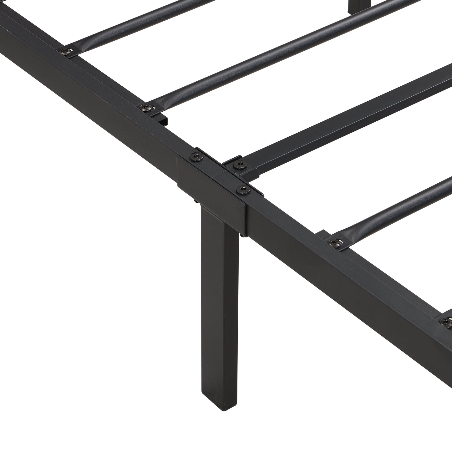 Industrial extra large bed frame with LED lights and 2 USB ports, extra large bed frame with storage space, rural brown color - Korvel