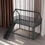 Twin over Twin House Bunk Bed with Ladder and Slide,Black - Korvel